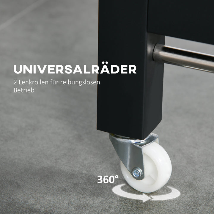 Foldbart spisebord, industrielt bord, foldbart, lavet af metal og træ, pladsbesparende, brun