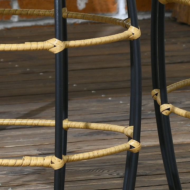 Sæt med 2 haveborde, altanborde, bohemestil, vejrbestandig, sort + khaki