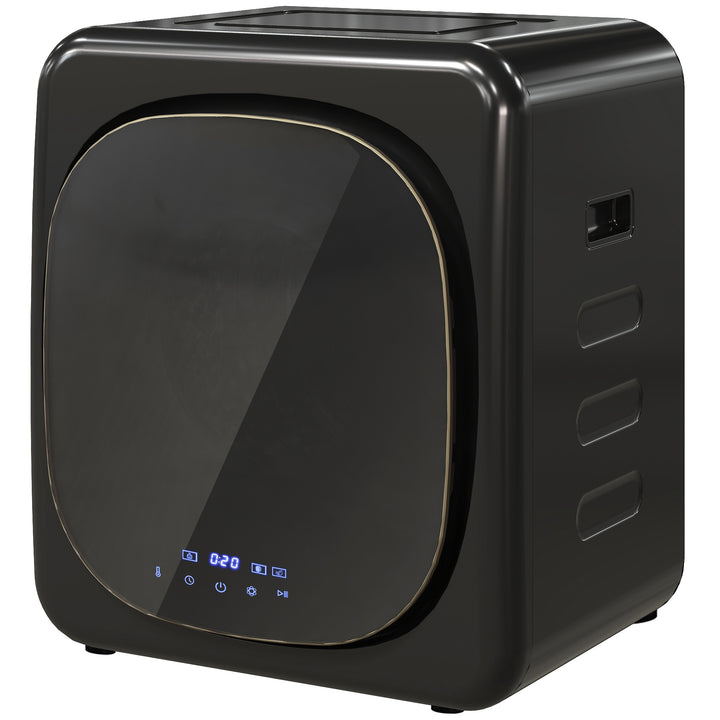 Tørretumbler med uv-desinfektion, kompakt design, 4 kg kapacitet, rustfrit stål, sort