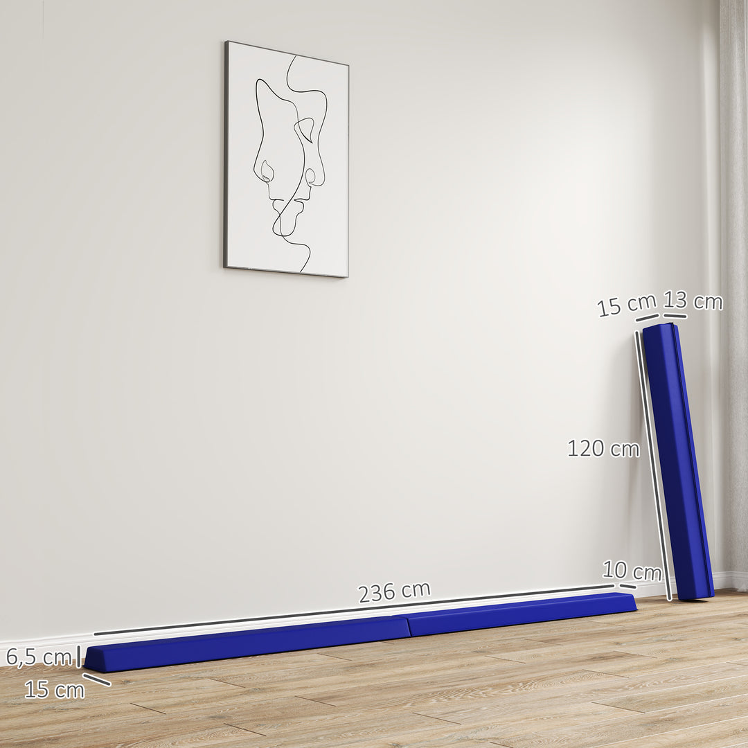 236 cm foldbar balancebom til unge 80 kg blå