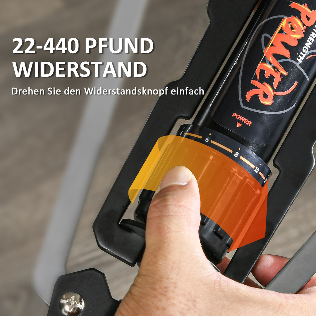 Power twister 10-200kg armtræner justerbar hydraulisk armtræningsenhed 43 x 16 x 5 cm sort+rød