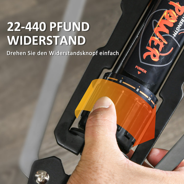 Power twister 10-200kg armtræner justerbar hydraulisk armtræningsenhed 43 x 16 x 5 cm sort+rød