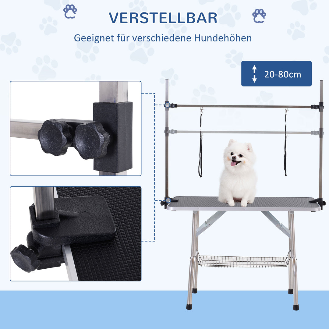 Hundetrimmebord hundefrisørbord klippebord til hunde katte op til 100 kg sort