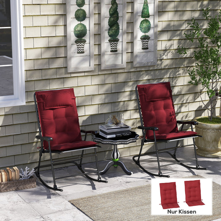 Sæt med 2 hynder til liggestol vandafvisende liggestolhynde til haveliggestolhynde 50x116x5 cm, vinrød