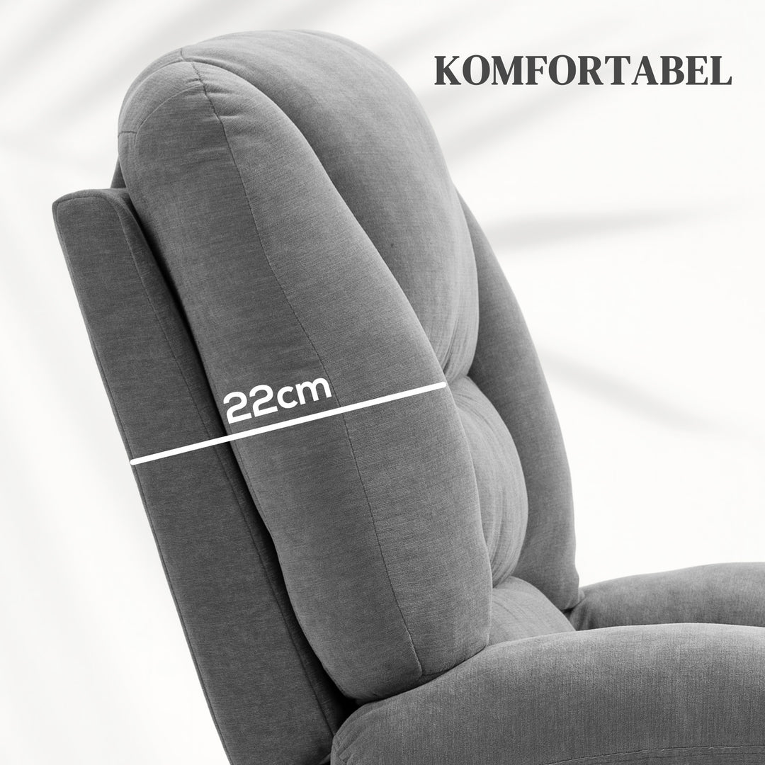 Elektrisk lænestol med stand-up hjælp, massagestol med varmefunktioner, 2 fjernbetjeninger, blødt skum