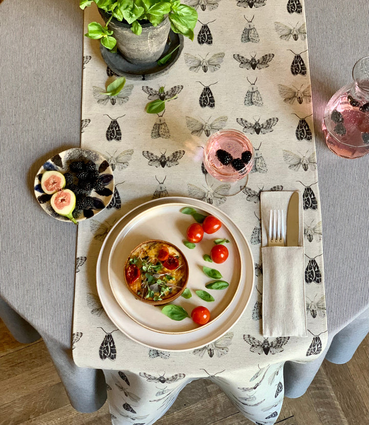 Bordløber i genbrugsbomuld, printet, Nord Wings kollektion