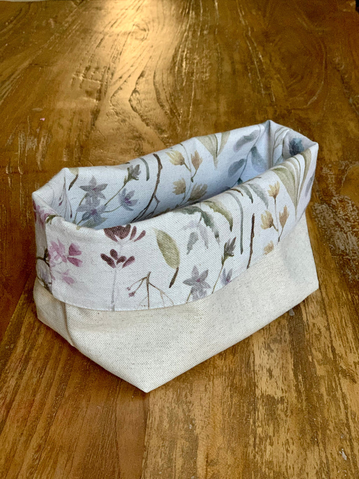 Stofserviet til brødkurv, 20 cm høj, i bomuld-hør-mix, printet, Aitana kollektion