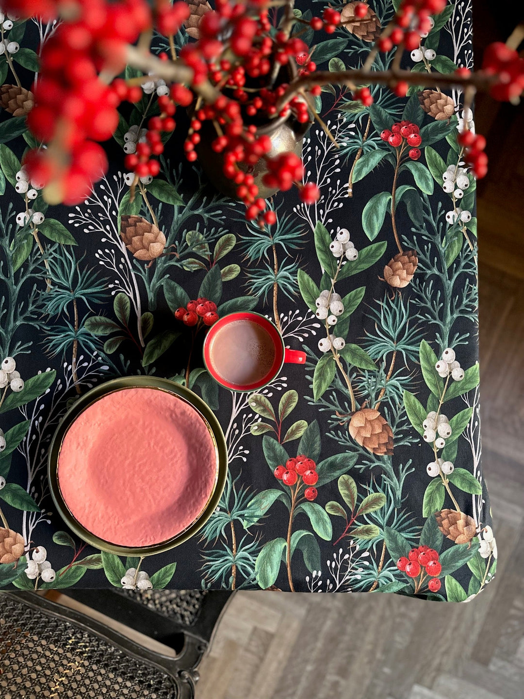 Rektangulær dug, festligt motiv, julemotiv | Christmas Forest