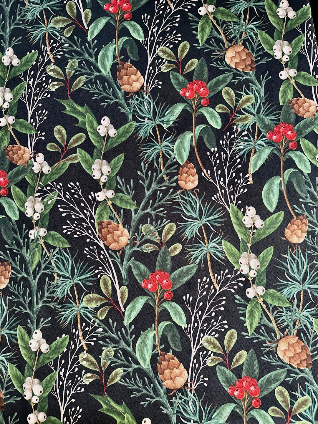 Lille ovnhandske / grydeluffe med dobbelt uldfyld, 100% bomuld, trykt | Christmas Forest