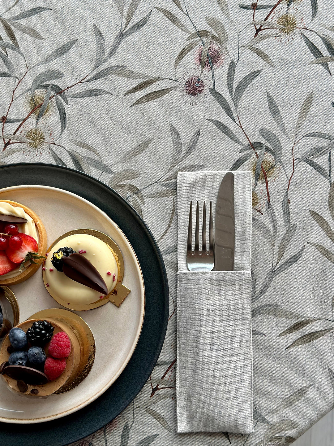 Bestikholder, genanvendt bomuld, med print, Nord 3 kollektion