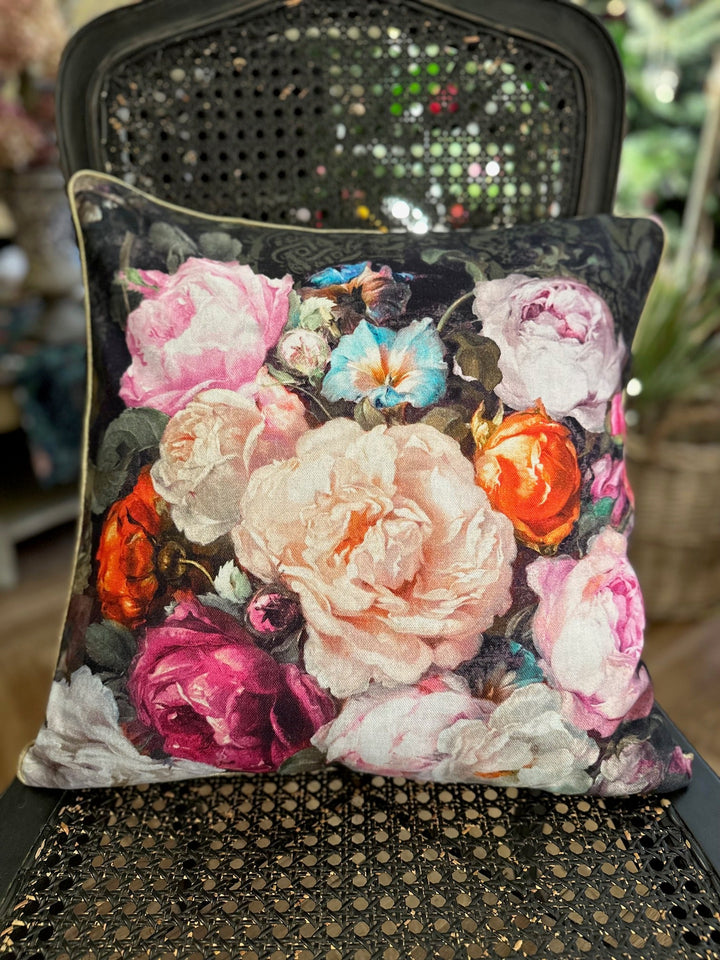 Pudebetræk til pyntepude, 45x45 cm, 100% bomuld, Francine Black kollektion