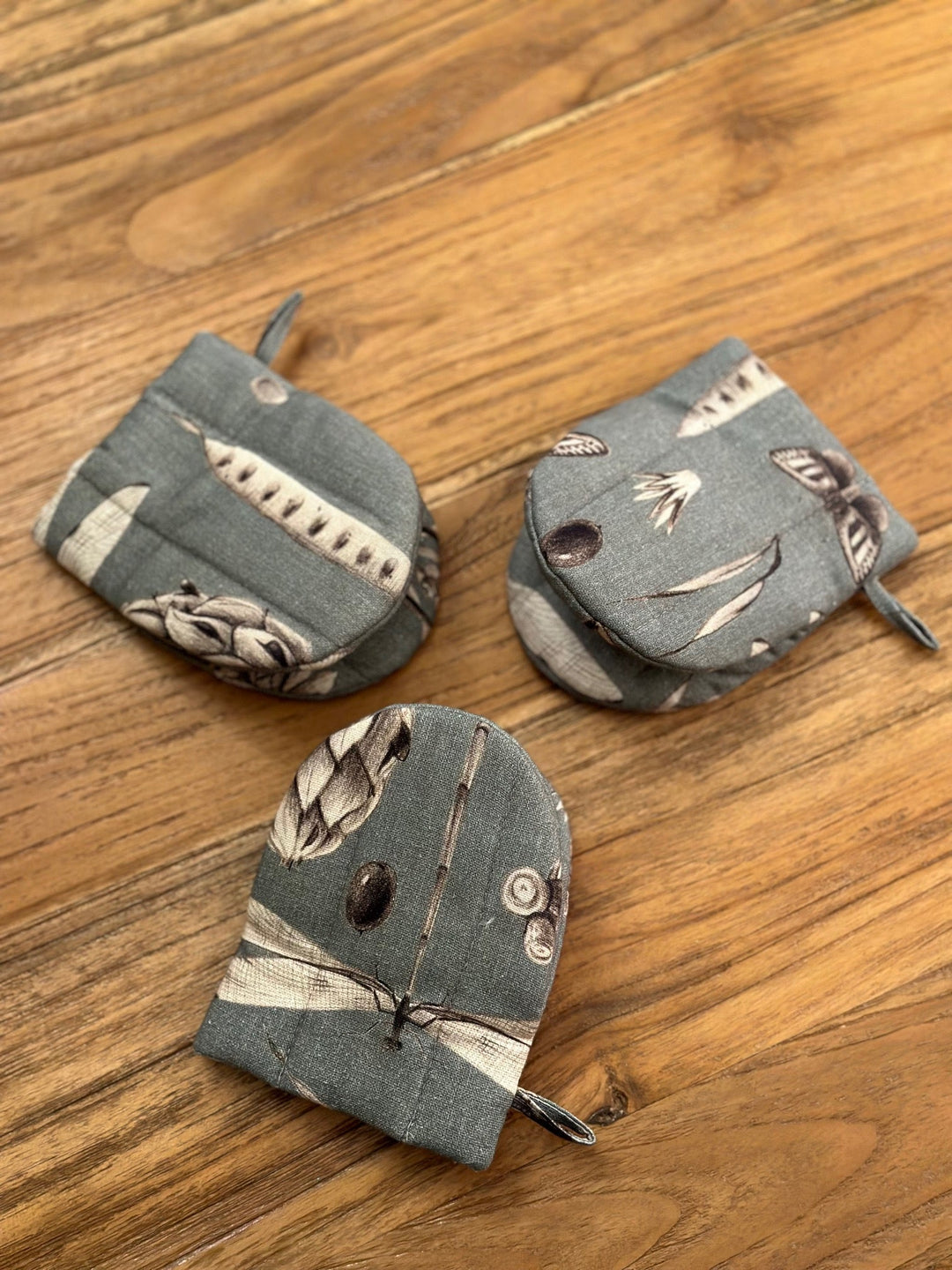 Lille ovnhandske med dobbelt uldfyld, 100% bomuld, Seeds Aqua kollektion