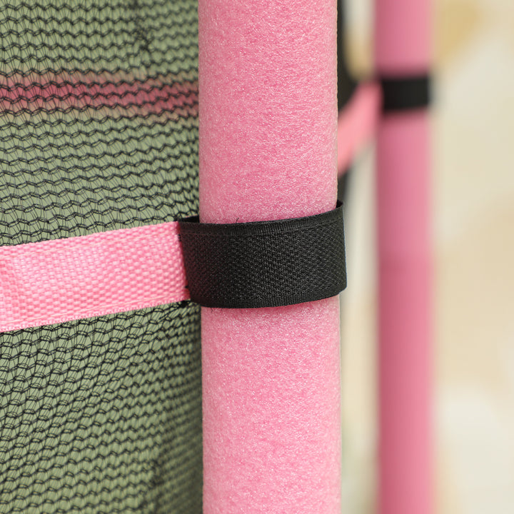 Børnetrampolin, 140 cm diameter, med sikkerhedsnet, til indendørs og udendørs brug, stål, plastik, lasteevne op til 50 kg, lyserød