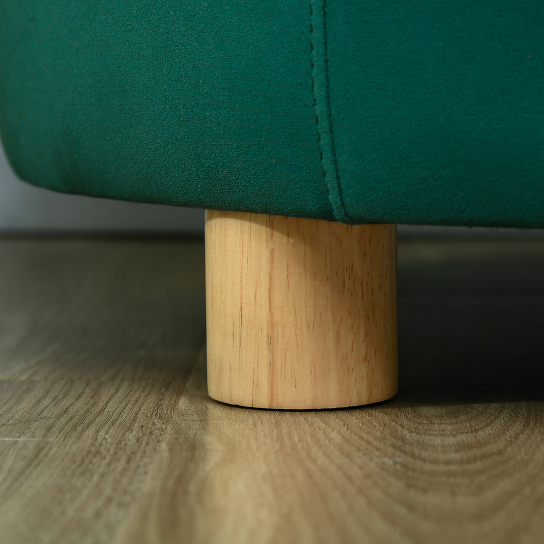 Hundesofa, vaskbart betræk, kæledyrssofa med ryglæn og træben, kattesofa, til små hunde under 4,5 kg, grøn