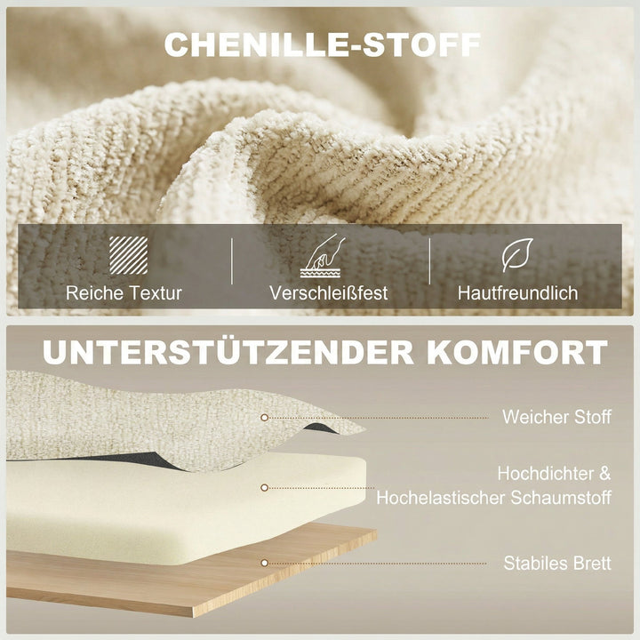 3-i-1 justerbar sovesofa, to-personers med kopholdere, justerbar ryglæn og sidelommer, beige