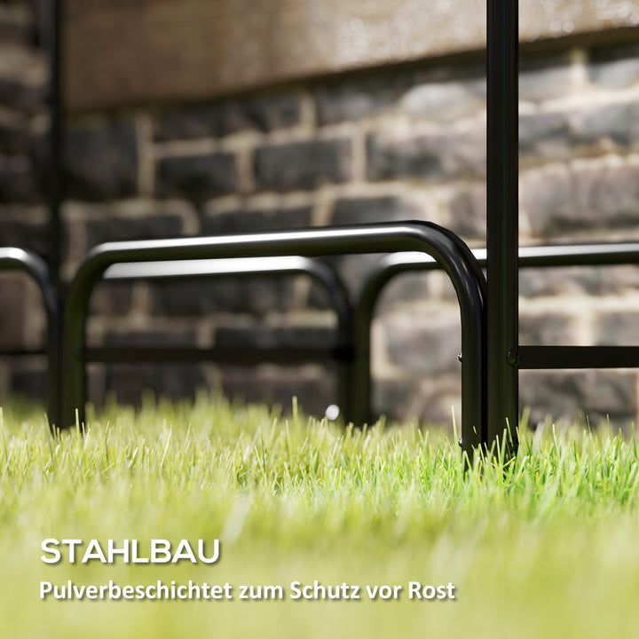 Brænderist, 0,33 m³, med bærepose og overtræk, metalramme, op til 150 kg, 120 x 36 x 99 cm, sort