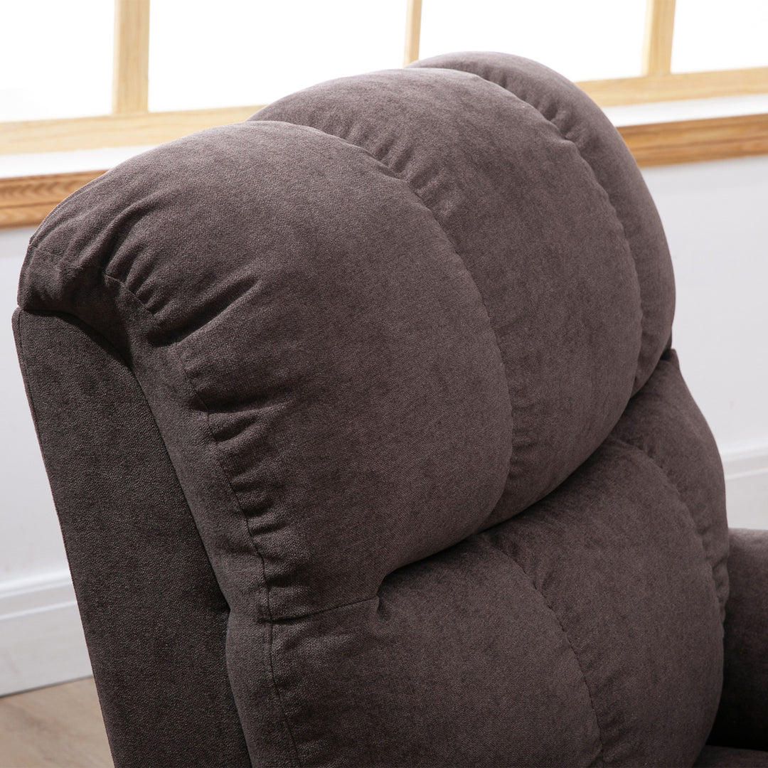 Massagestol med stand-up-hjælp, afslappende stol med stand-up-hjælp, inklusive fjernbetjening, usb-interface, brun