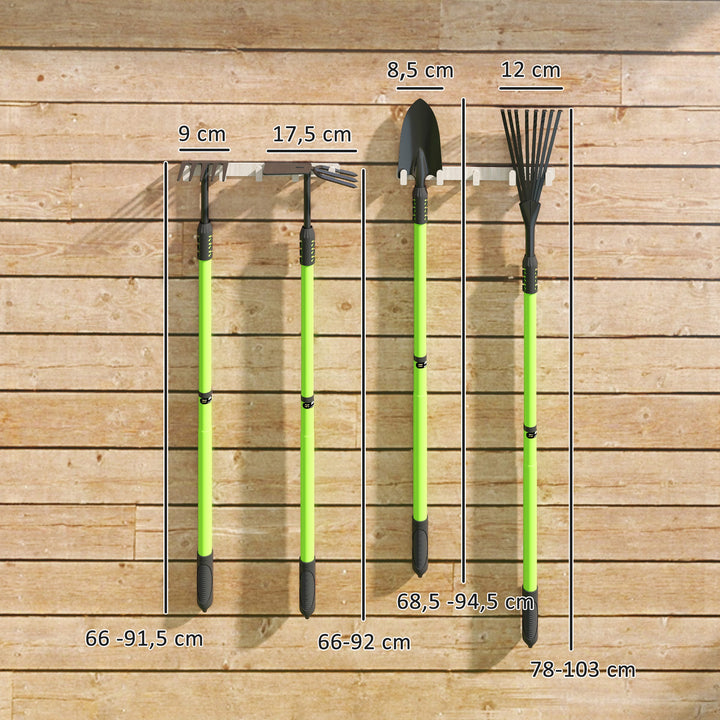 Haveværktøjssæt 4-delt haveværktøjssæt med skovl havehakke haverive bladrive grøn