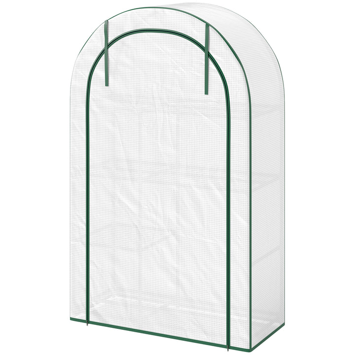 Mini drivhus 4-lags drivhus med plastpresenning bærbar rulleport 100 x 45 x 160 cm hvid