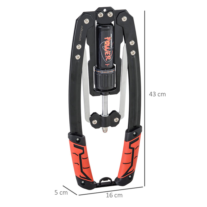 Power twister 10-200kg armtræner justerbar hydraulisk armtræningsenhed 43 x 16 x 5 cm sort+rød