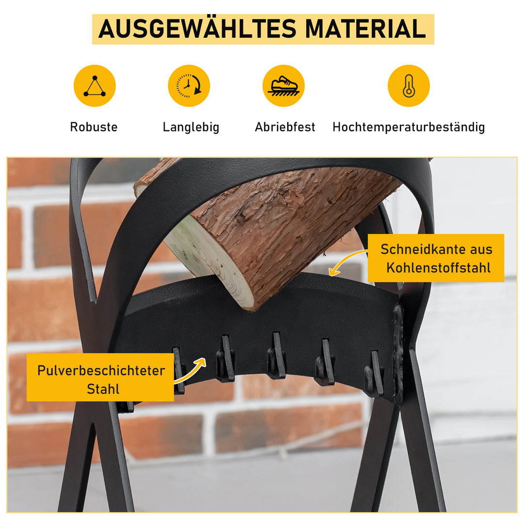 Brændekløvningsværktøj, nem at bruge, udendørs, sort, 24,4 x 20,8 x 37,4 cm