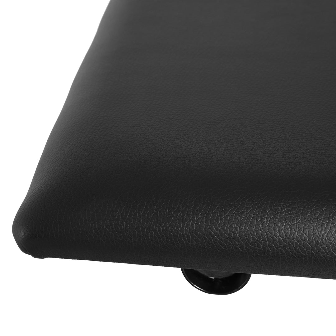 Højdejusterbar klaverstol, X-formet klaverbænk med kunstlæderhynde, foldbar klaverstol til klaver og keyboard, 39 x 29 x 37-47 cm, sort