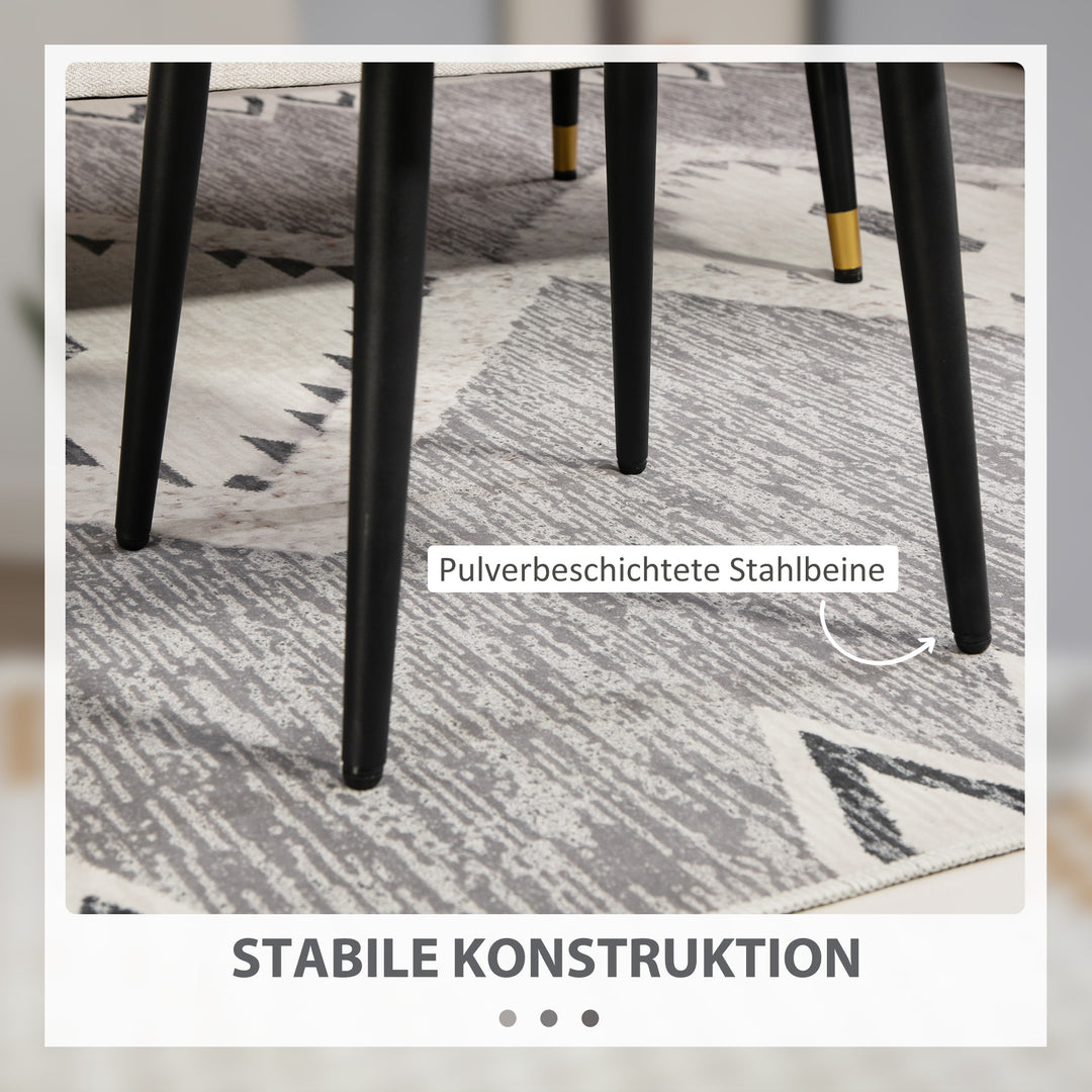 Skammel, fodstøtte, polstret sæde, kashmirlook, stålben, 42 x 42 x 47 cm, lysegrå