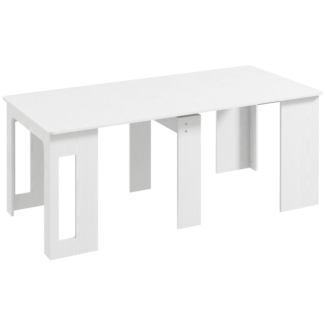 Spisebord, klapbord, udtrækkeligt køkkenbord, spisebord, spånplade, 60-180 x 85 x 75 cm, hvid