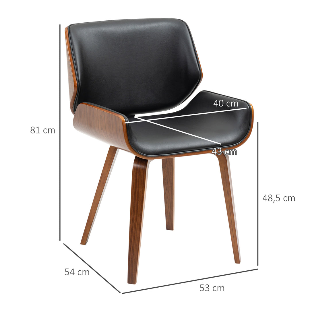Sæt med 2 vintage spisestuestole, træ, stofbetræk, skum, sort