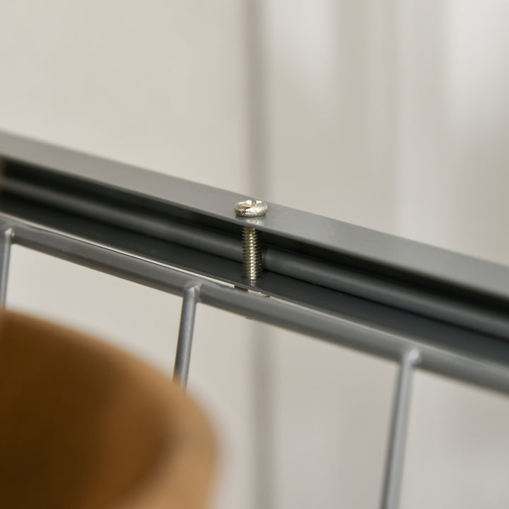 Køkkenvogn med 4 niveauer køkkenhylde med metalkurve, utility-vogn på hjul, opbevaringsvogn til køkken, badeværelse, kontor, stue, sølv