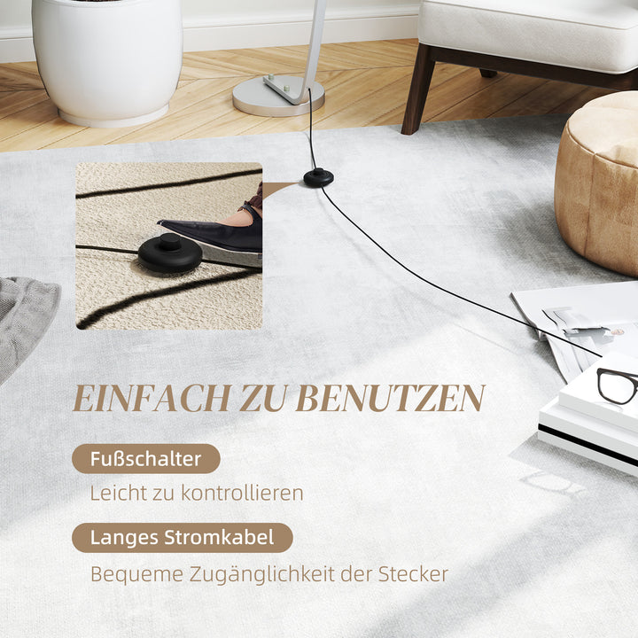 Led-entrelampe med justerbar lysstyrke, moderne gulvlampe med fodkontakt til soveværelse, stue, sølv