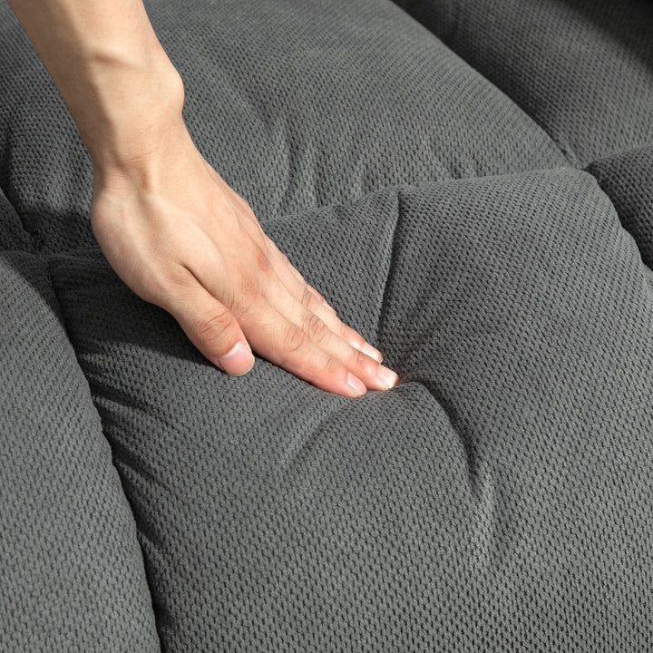 Tv-lænestol med massage- og varmefunktion, elektrisk lænestol, fjernbetjening, sidelommer, grå