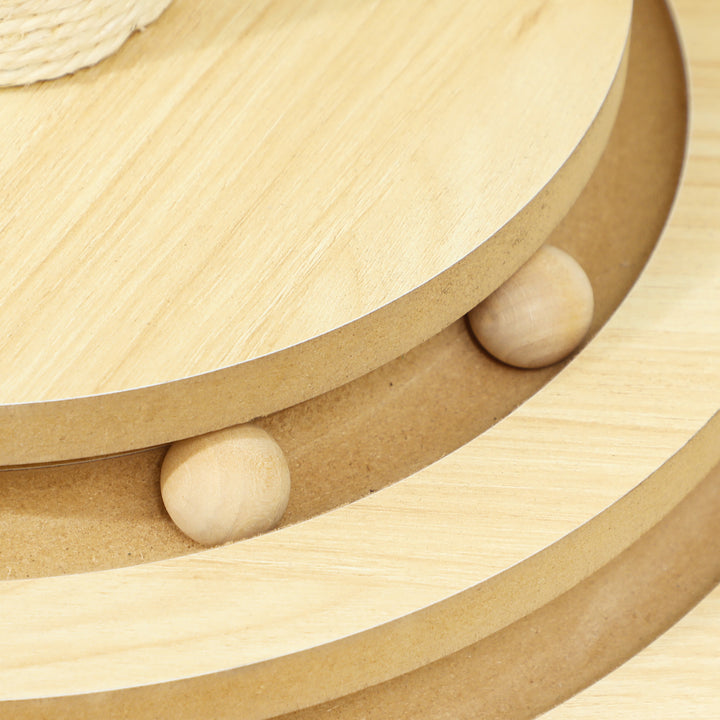 Kradsetræ til katte, 69 cm, sisal kradsetræ, boldløbebane, legebold, legefjeder, 4-i-1 design, cremehvid