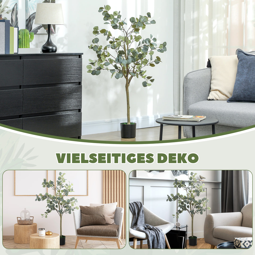 Kunstig plante, kunstigt træ, livagtig, cementpotte, vedligeholdelsesfri, grøn