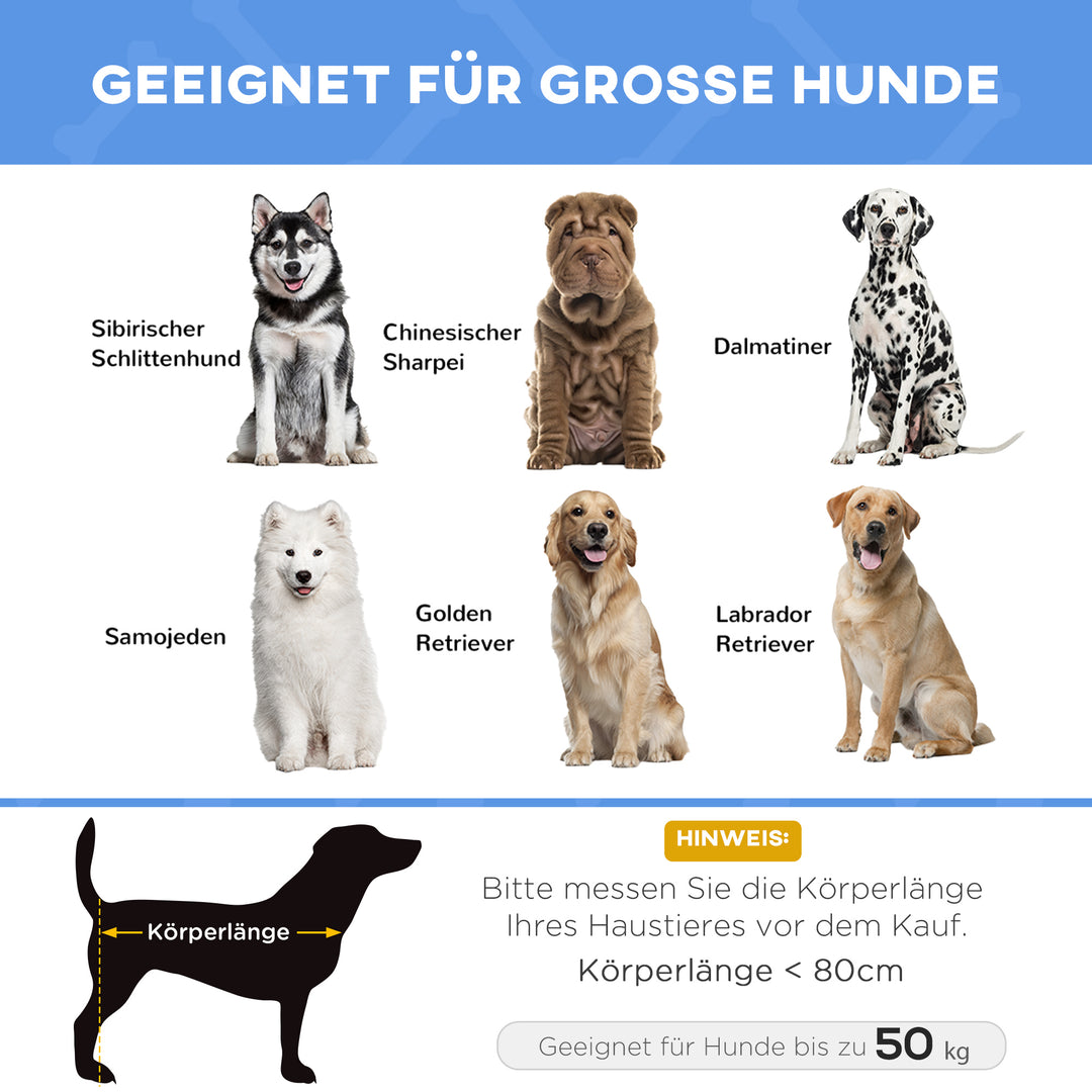 Sammenklappelig hundeseng, udendørs hundeseng, hævet stativ, 122 cm x 92 cm x 23 cm, blå + sort