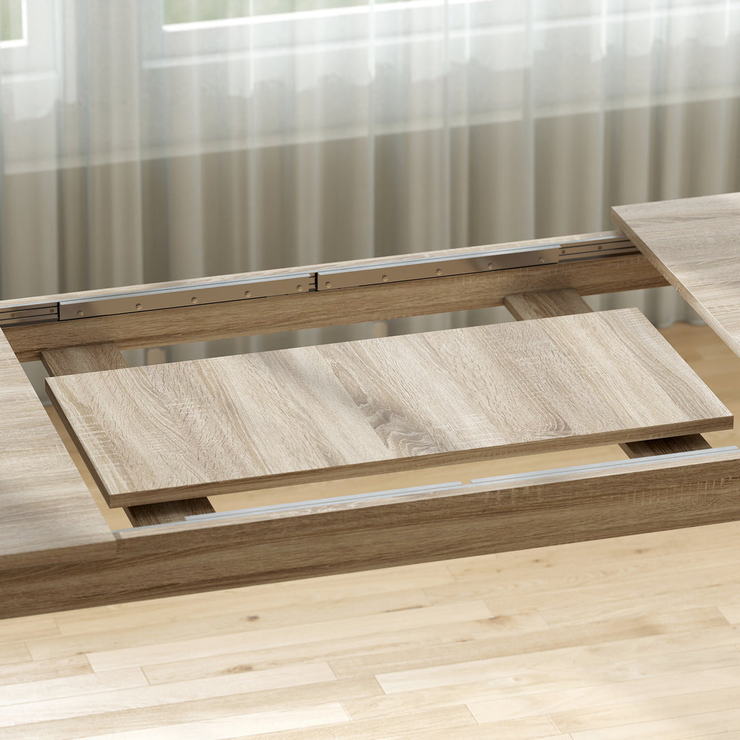 Udtrækkeligt spisebord, kan forlænges fra 180 til 260 cm, til 6-10 personer, træ