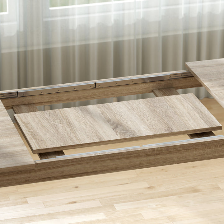 Udtrækkeligt spisebord, kan forlænges fra 180 til 260 cm, til 6-10 personer, træ