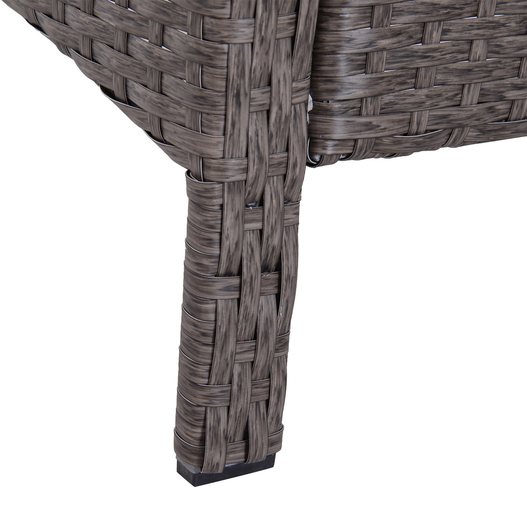 5-Delt polyrattan havemøbelsæt siddegruppe havemøbelsæt sofasæt lounge med hynder mørkegrå 2 x lænestole 1 x sofabord 2 x skamler