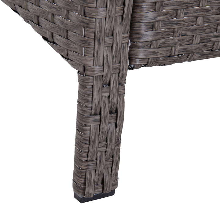 5-Delt polyrattan havemøbelsæt siddegruppe havemøbelsæt sofasæt lounge med hynder mørkegrå 2 x lænestole 1 x sofabord 2 x skamler