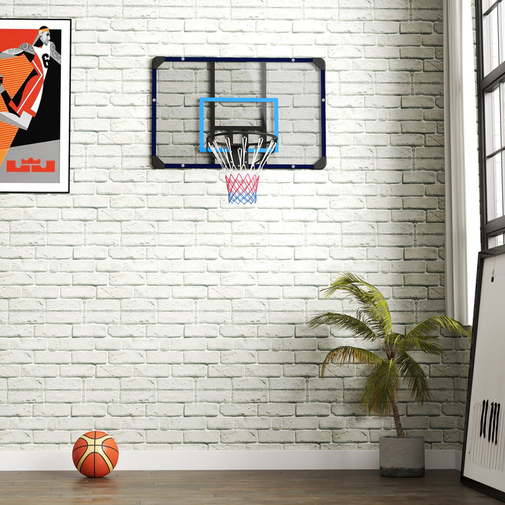 Basketballkurv, universal vægbeslag, rivefast net, ramme i rustfrit stål, 113 x 61 x 73 cm