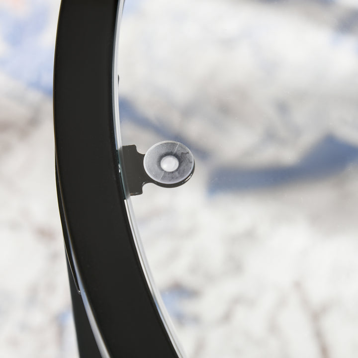 Sæt med 2 sideborde sofaborde industridesign, glasborde, stabelbare, sort + transparent