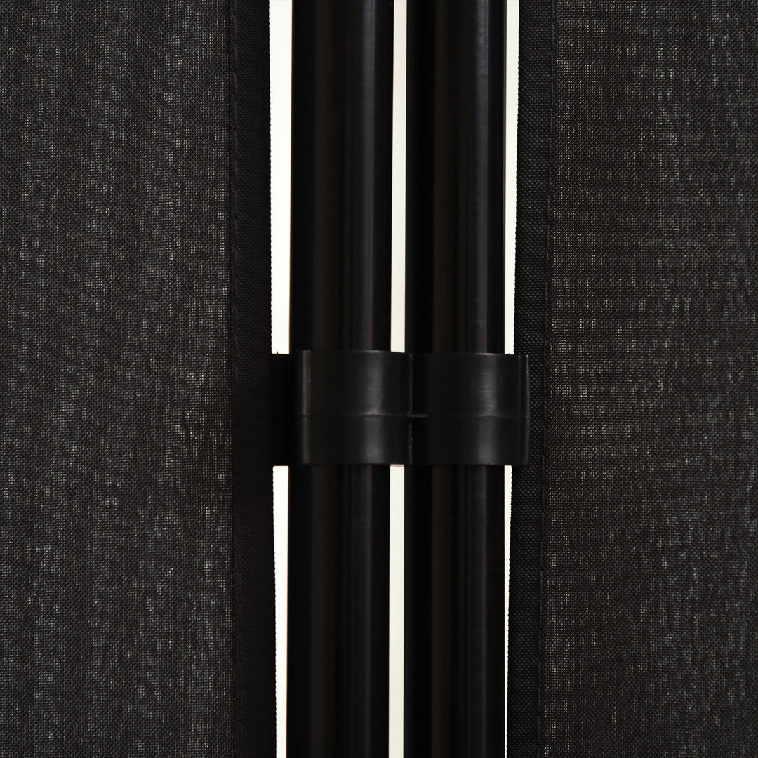 Rumdeler, 3-panels privatlivsskærm, rumdeler med metalramme, sort