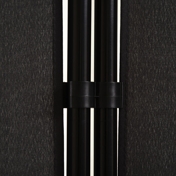 Rumdeler, 3-panels privatlivsskærm, rumdeler med metalramme, sort