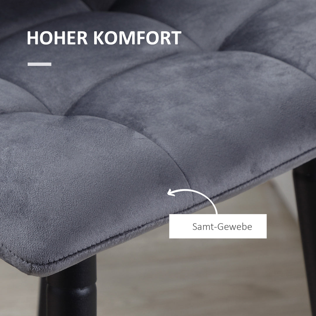 Sæt med 2 barstole med fodstøtte i retrodesign 42 cm x 47 cm x 105 cm grå