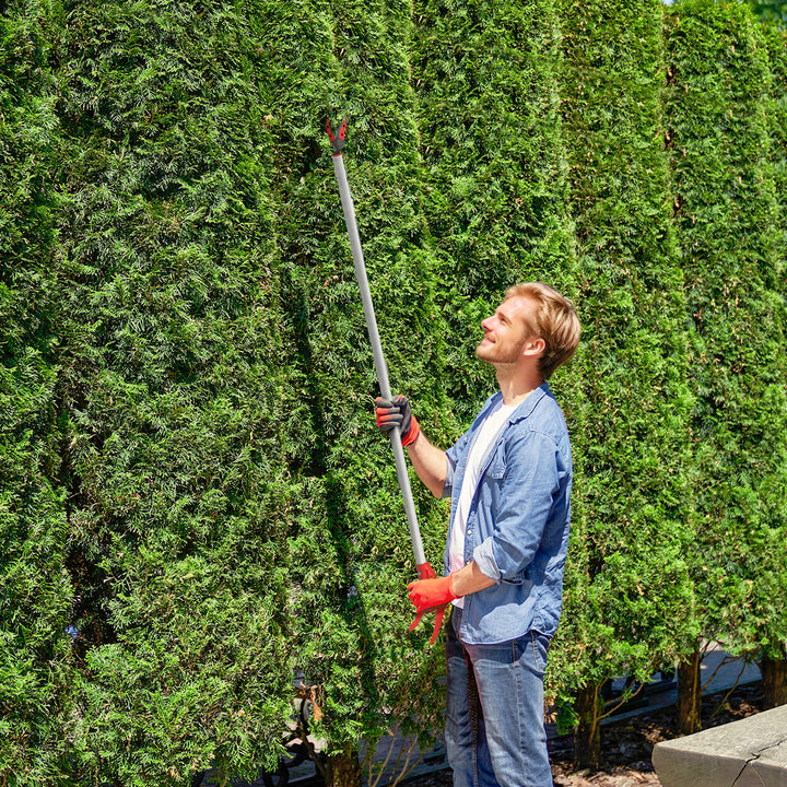 1,2 M træsaks, beskæresaks til klipning, havebeskæresaks med aluminiumshåndtag, havesaks med langt håndtag, rød