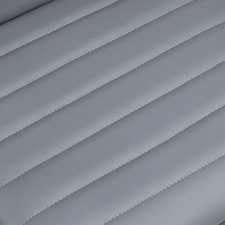 Højdejusterbar salonstol med ryglæn, drejestol, metal, kunstlæder, 48 x 52 x 78-90 cm, lysegrå