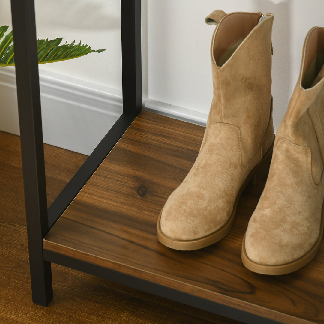 Skænk konsolbord entrehylde, industridesign, 100 cm x 29,5 cm x 90 cm, brun + sort