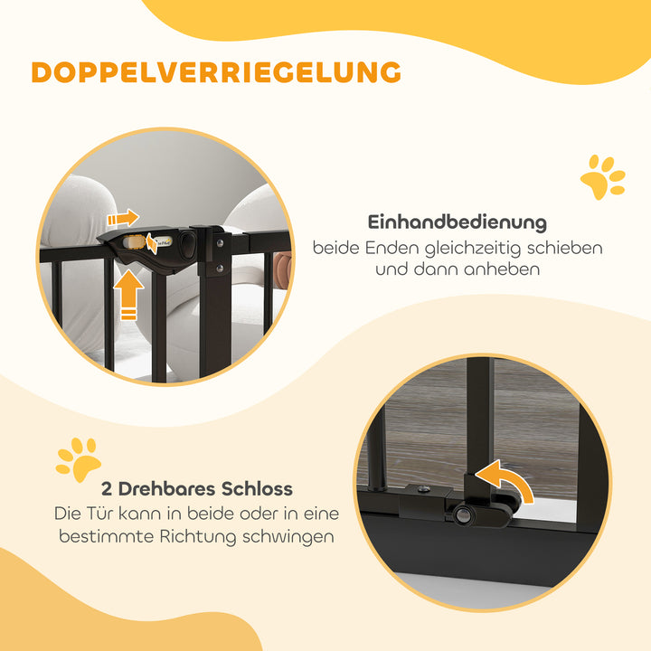 Hundegitter, kæledyrsgitter, metal, plast, 74-80/87-94 cm, sort