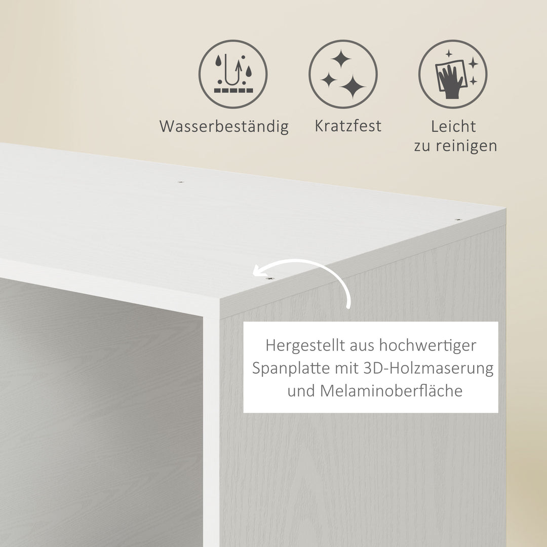 Garderobe på hjul, mobil garderobe, garderobeskab, rullende tøjstativ, 80 x 40 x 128 cm, hvid