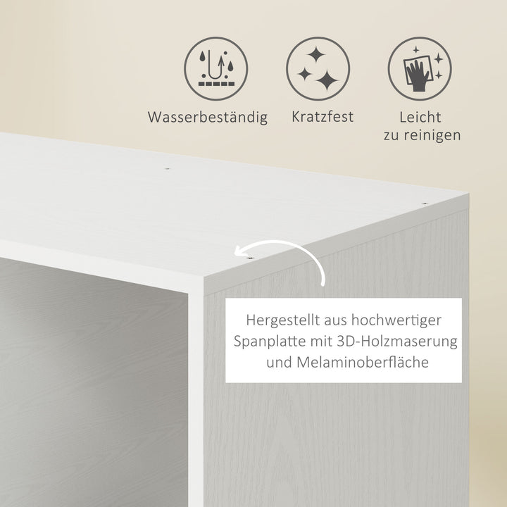 Garderobe på hjul, mobil garderobe, garderobeskab, rullende tøjstativ, 80 x 40 x 128 cm, hvid